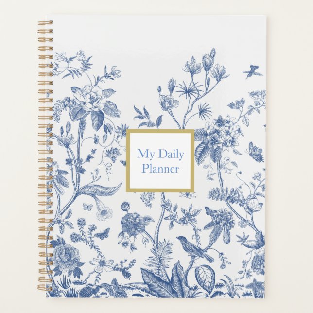 Vintage Blue and White Floral Chinoiserie Notebook (Front)
