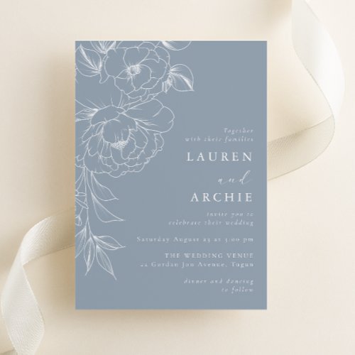 Vintage Blue and White Floral Coastal Wedding