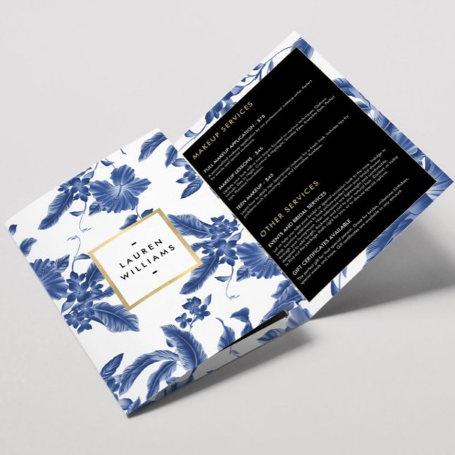 Vintage Blue and White Floral Pattern Brochure (Creator Uploaded)