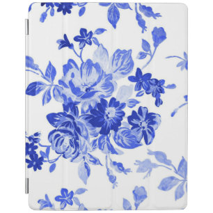 Vintage Blue and White Floral Pattern iPad Smart Cover