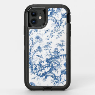Vintage Blue and White Pagoda Chinoiserie OtterBox Defender iPhone 11 Case