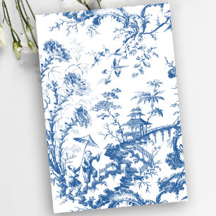 Vintage Blue and White Pagoda Chinoiserie Tissue Paper