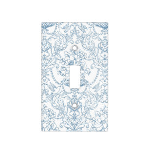 Vintage Blue and White Pattern Light Switch Cover