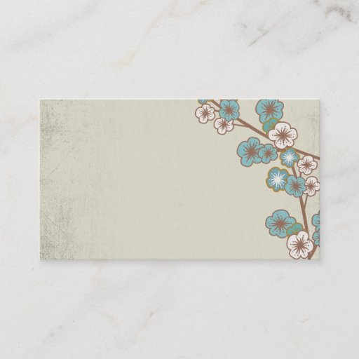 Customizable Vintage blue and white sakuras Business Card