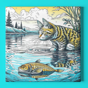 Vintage Cat Fish Wall Art & Décor
