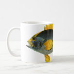 Vintage Blue and Yellow Grouper Fish, Marine Life Coffee Mug