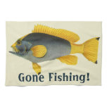 Vintage Blue and Yellow Grouper Fish, Marine Life Kitchen Towel