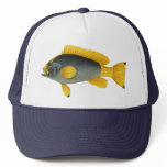 Vintage Blue and Yellow Grouper Fish, Marine Life Trucker Hat