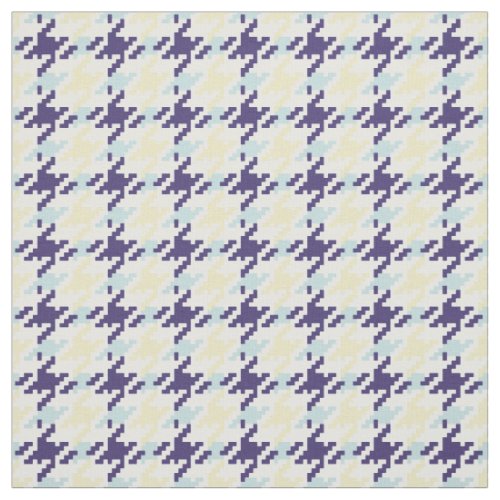 Vintage blue and yellow houndstooth plaid pattern fabric