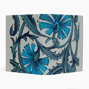 Vintage Blue Antique Flower art rustic Tile Decor Mini Binder