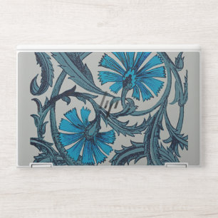 vintage blue antique flower arts crafts rustic HP laptop skin