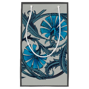 vintage blue antique flower arts crafts rustic small gift bag