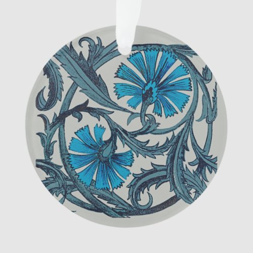 vintage blue antique flower graphic art design ornament