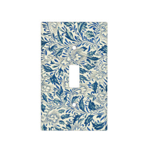 Vintage Blue Asian Floral: Antique Chinoiserie Light Switch Cover