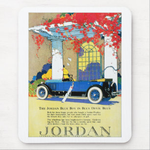 Vintage Blue Automobile Ad Mouse Pad