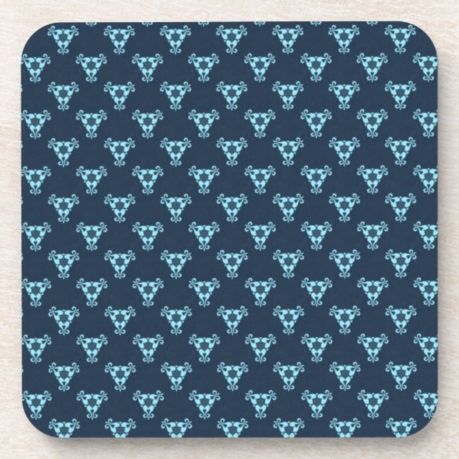 Vintage Blue Baroque Wallpaper Coaster (Front)