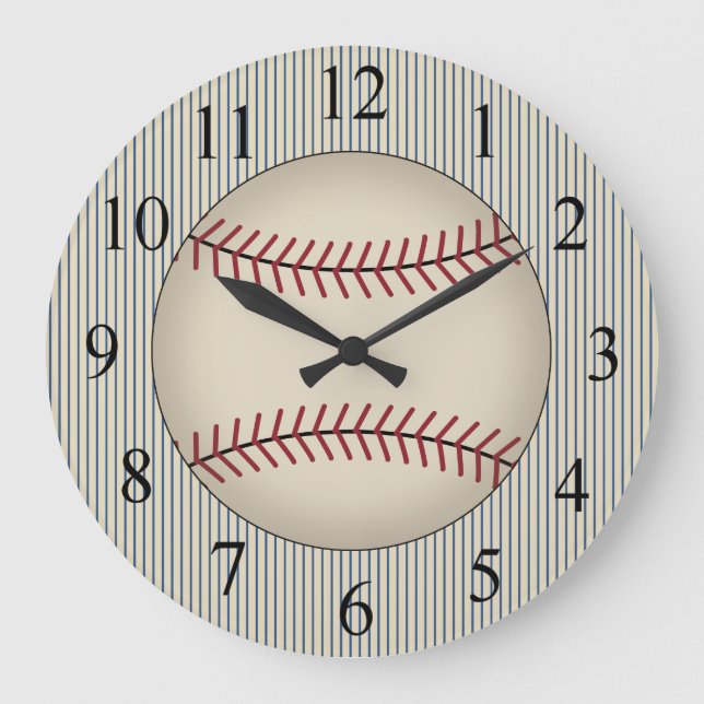 Vintage Blue Baseball Sports Wall Clock (Front)