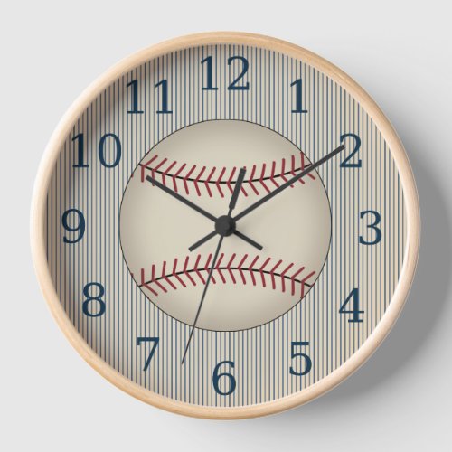 Vintage Blue Baseball Wall Clock Gift