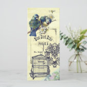 Vintage Blue Bird Birdcage Collage Bookmark (Standing Front)