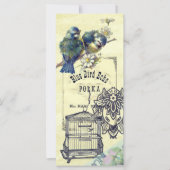 Vintage Blue Bird Birdcage Collage Bookmark (Front)