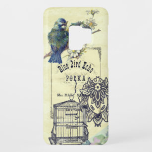 Vintage Blue Bird Birdcage Collage Case-Mate Samsung Galaxy S9 Case