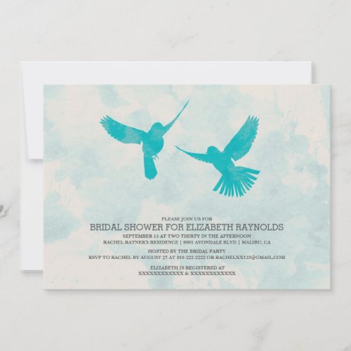 Vintage Blue Bird Bridal Shower Invitations