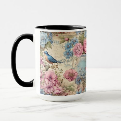 Vintage Blue Bird Serenade Mug