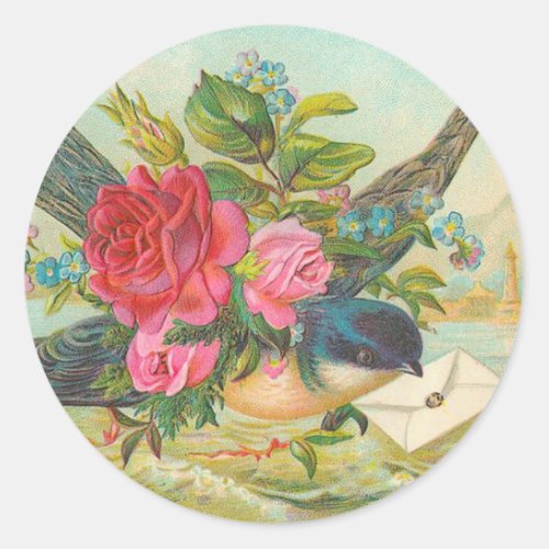Vintage Blue Bird Stickers