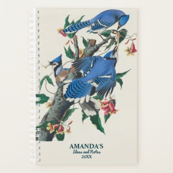 Vintage Blue Birds Birdwatching Lover Gift Planner by LitleStarPaper at Zazzle