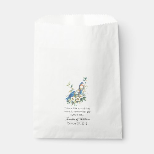 Vintage Blue Birds Custom Wedding Favor Bag