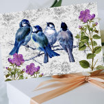 Vintage Blue Birds Purple Flowers Music, Decoupage Tissue Paper<br><div class="desc">Vintage blue birds and purple flowers on gray sheet music tissue paper is perfect for stuffing a gift bag. Also,  great for decoupage,  scrap booking,  junk journals,  invitations,  or any of your creative projects.</div>