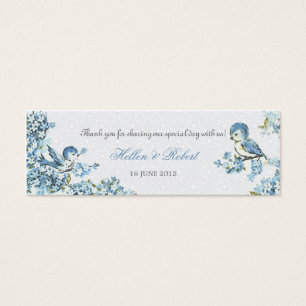 Vintage Blue Birds Winter Wedding Favor Tag