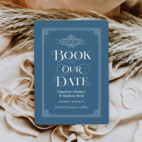 Vintage Blue Book Cover Wedding