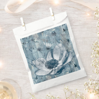 Vintage Blue Botanical Illustration Favor Bag