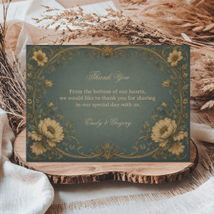 Vintage Blue Botanical Thank You Card