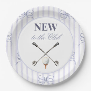 Vintage Blue Boy New to the Club Golf Baby Shower Paper Plates