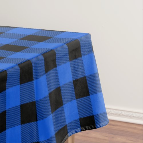Vintage Blue Buffalo Plaid Tablecloth