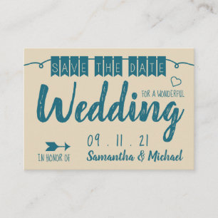 Vintage Blue Bunting, Save the Date Enclosure Card