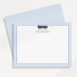 Vintage Blue Bus Nursery Note Card
