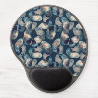 Vintage Blue Butterfly Pattern Gel Mouse Pad