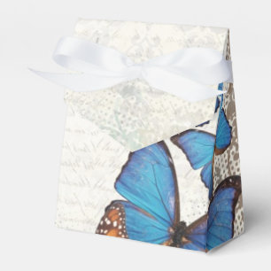 Vintage blue butterfly wedding favor boxes