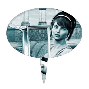 Vintage Blue Cake Topper