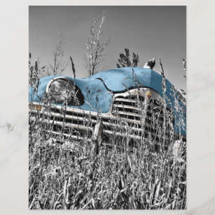 vintage blue car