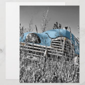 vintage blue car (Front/Back)