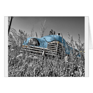 vintage blue car cards