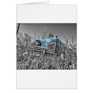 vintage blue car cards