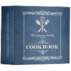 Vintage Blue Chalkboard Family Cookbook