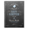 Vintage Blue Chalkboard Look Baby Shower Guestbook