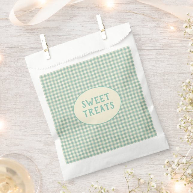 Vintage Blue Checkerboard Pattern Custom  Favor Bag (Clipped)