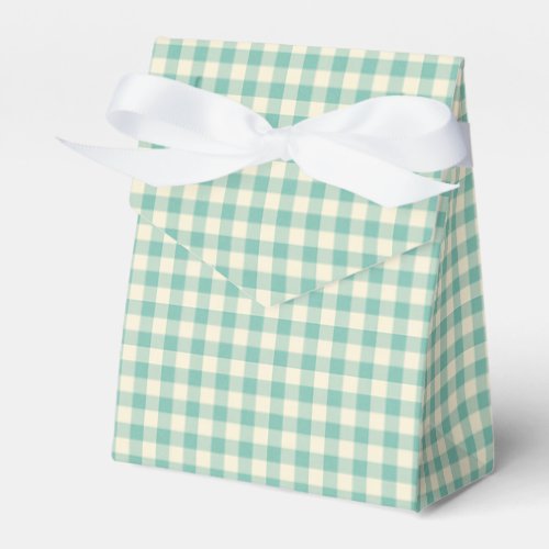 Vintage Blue Checkerboard Pattern Favor Box